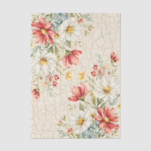 Papel De Seda Gran ramo de flores silvestres acuarela decoupage