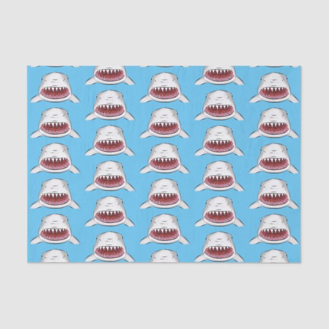 Papel De Seda Gran tiburón blanco significa ilustracion personal (Anverso)