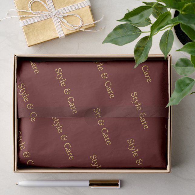 Papel de seda granate con estampado de patrón de n (Regalo )