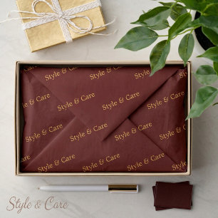 Papel de seda granate con estampado de patrón de n