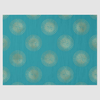 Papel De Seda Grandes brújulas de oro en descomposición Verde az