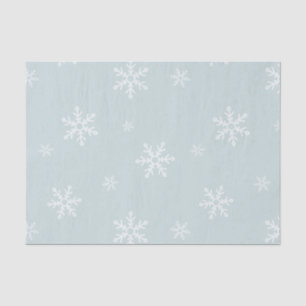 Papel De Seda Grandes copos de nieve sobre azul helado