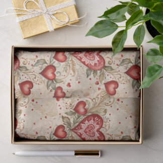 Papel De Seda Grandes Corazones y Arte Folclórico Pequeño