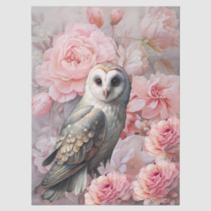 Papel De Seda Grandes Florales Etéreas Rosadas y Decoupage de Bú