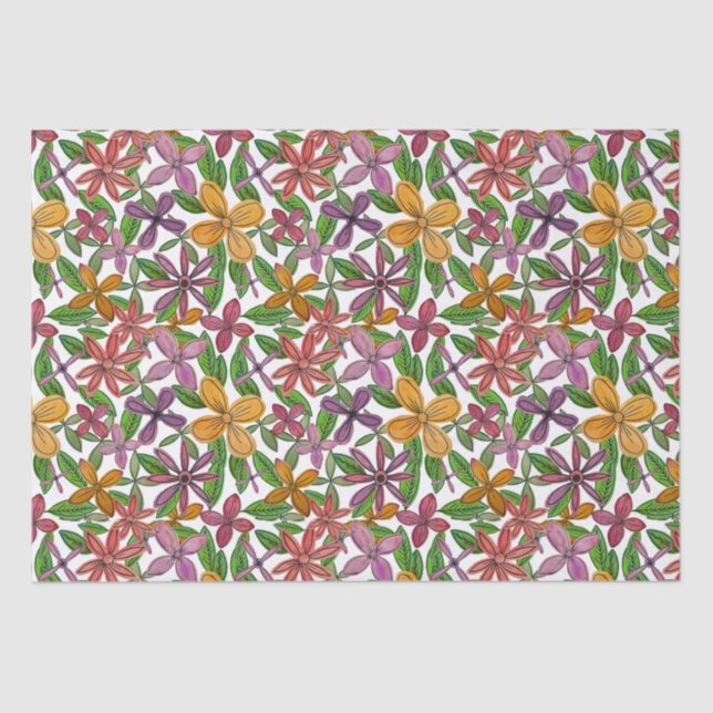 Papel De Seda Grandes Flores (Anverso)