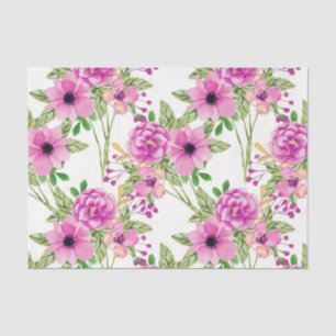 Papel De Seda Grandes flores rosadas de primavera y delicados ca