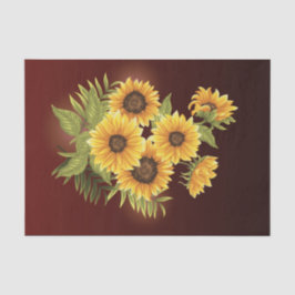 Papel De Seda Grandes girasoles pintados con una decoración rúst