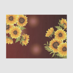 Papel De Seda Grandes girasoles pintados con una decoración rúst