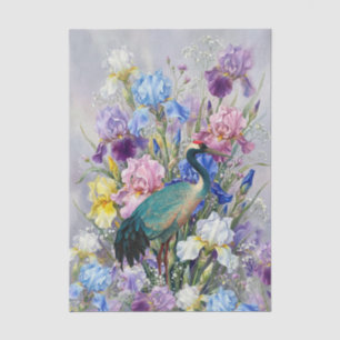 Papel De Seda Grandes Iris Acuarela Decoupage de Muebles de Grul