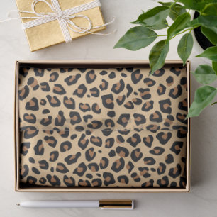 Papel De Seda Grandes manchas de piel de leopardo marrón claro y