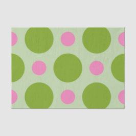 PAPEL DE SEDA GRANDES PUNTOS DE POLKA VERDE Y ROSA