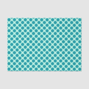 Papel De Seda Grandes puntos retro - aqua y turquesa