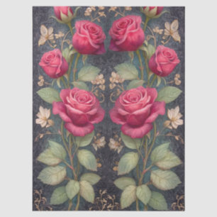 Papel De Seda Grandes rosas rojas para artesanías y dibujos de d