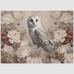 Papel De Seda Grandes Rosas y Búho de la Era Victoriana Inspirad