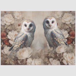 Papel De Seda Grandes Rosas y Búho de la Era Victoriana Inspirad
