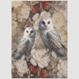 Papel De Seda Grandes Rosas y Búhos de la Era Victoriana Inspira