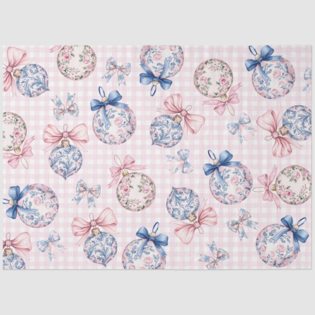 Papel De Seda Grandmillennial | Ornamentos de Navidad (Anverso)