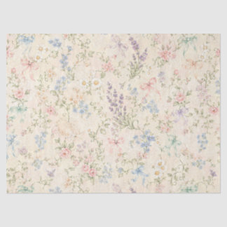Papel De Seda Grandmillennial Pastel Floral Vintage Cottage
