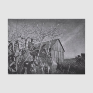 Papel De Seda Granero Antiguo Rústico Campestre Negro Y Blanco V