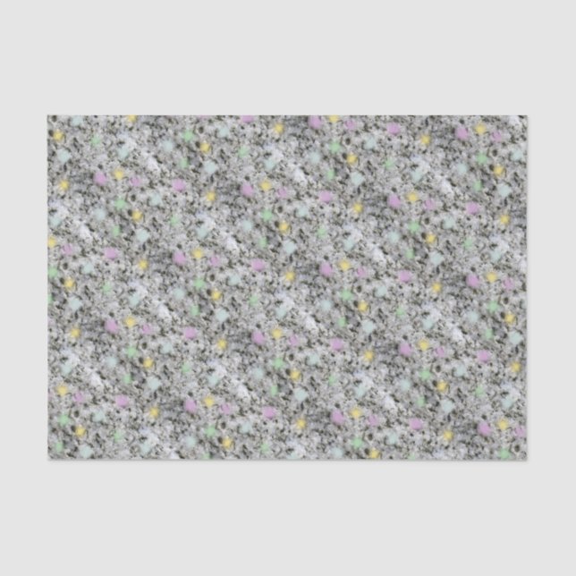 Papel De Seda Granito blanco punteado pastel (Anverso)