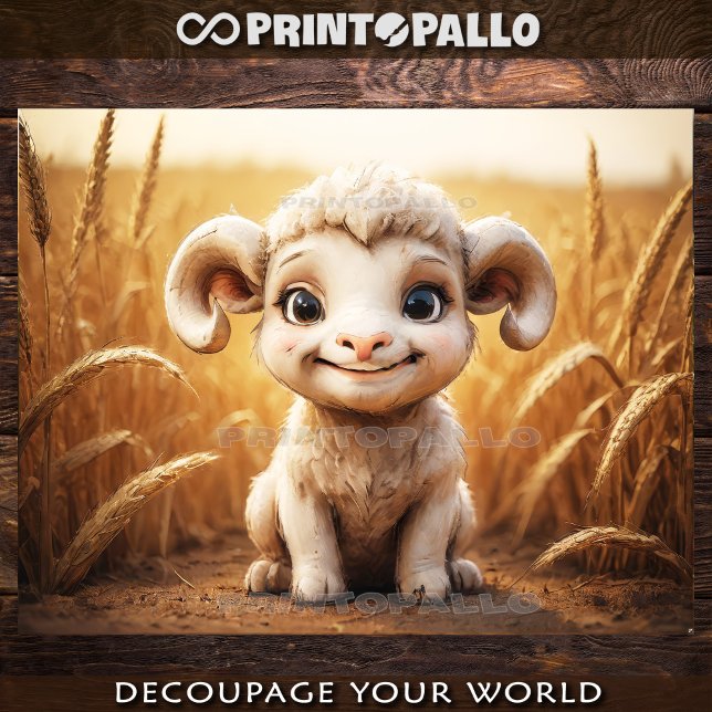 Papel De Seda Granja de animales bebés: cordero joven (Subido por el creador)