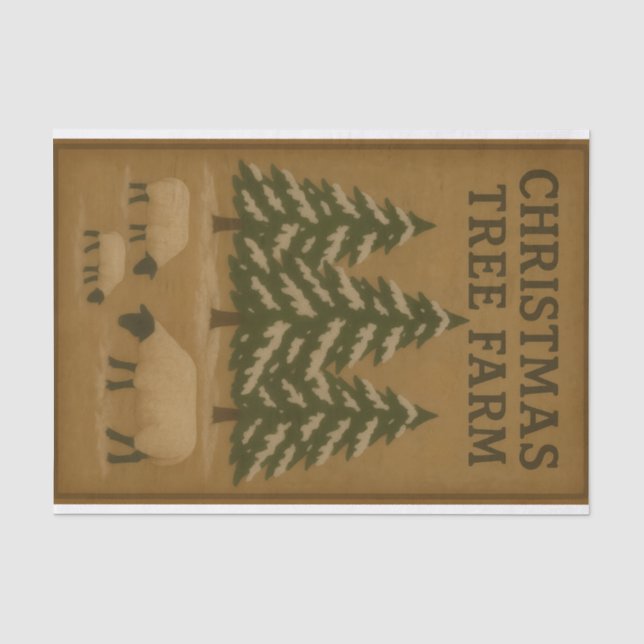 Papel De Seda Granja de árboles de Navidad (Anverso)