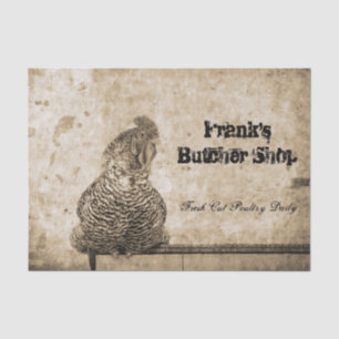 Papel De Seda Granja de campo de textura antigua de gallo