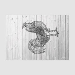 Papel De Seda Granja Rooster Weathered Barn Wood 1 Decoupage