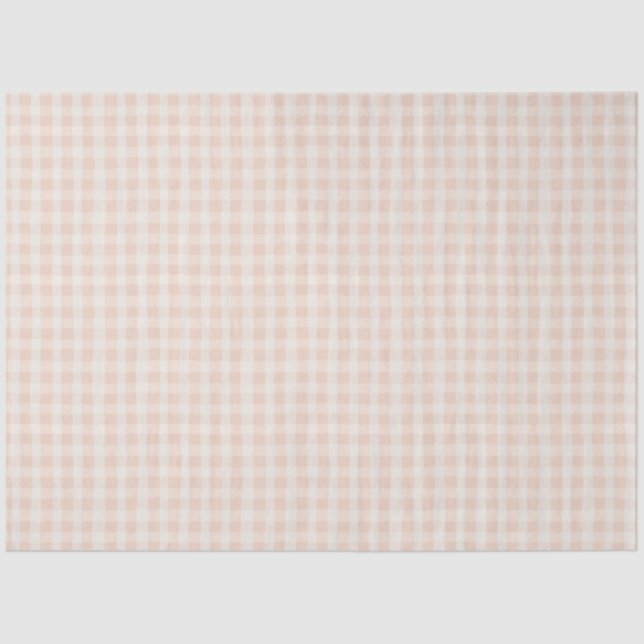 Papel De Seda Granja Rosa Rustic Gingham Spring (Anverso)