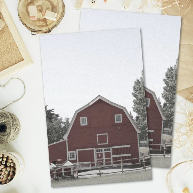 Papel De Seda Granja rural rústica de campo rojo (Rustic western country rural farmhouse red barn tissue paper)