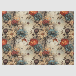 Papel De Seda Granja Rústica Floral de Calabaza de Otoño