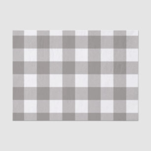 Papel De Seda Granja Rústico Gris y Blanco Cuadro de Búfalo Cuad