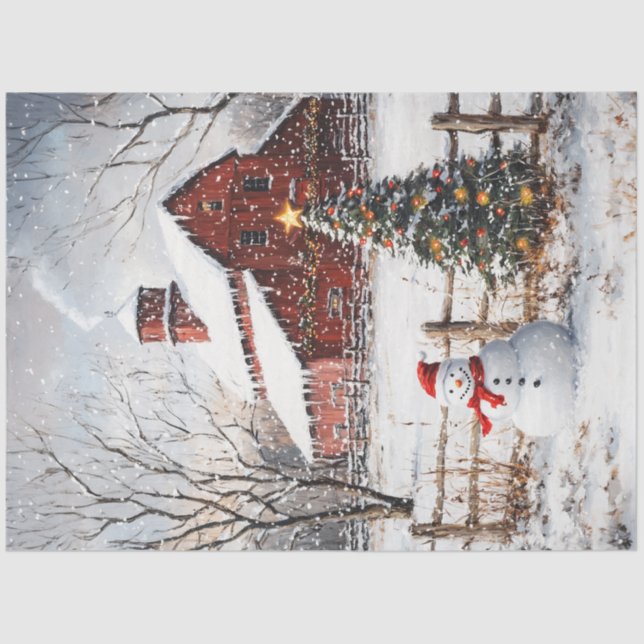 Papel De Seda Granja Snowman (Anverso)