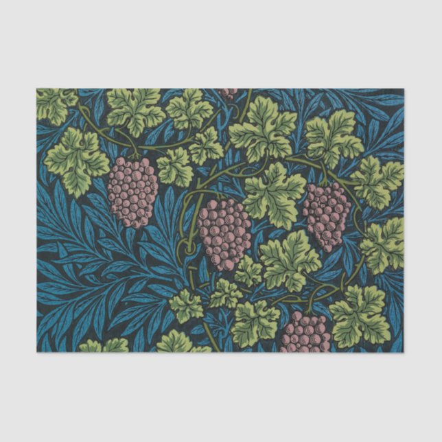 Papel De Seda  Grapevines with clusters of pink grapes  (Anverso)