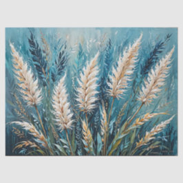 Papel De Seda Grasa Blue Floral Pampas