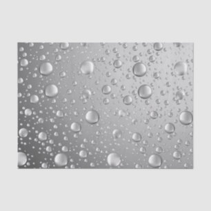 Papel De Seda Grasas de lluvia abstractas de plata metálica
