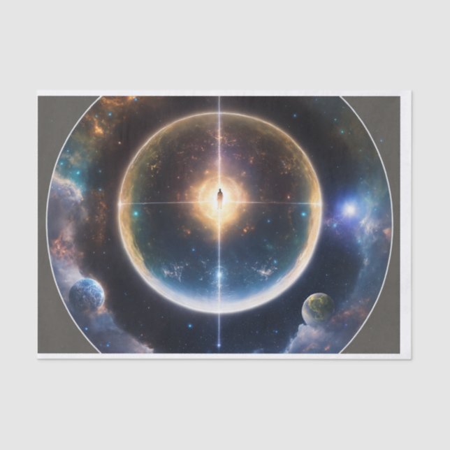 Papel De Seda "Gravitas celestes: Emblema de tiempo-espacio de a (Anverso)