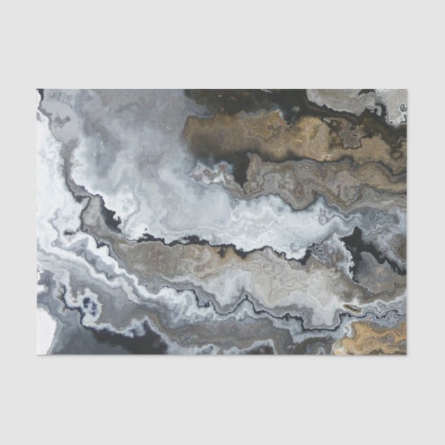 Papel De Seda Gray and Brown Fluid Pour (Anverso)