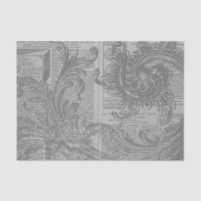 Papel De Seda Gray Filigree (Anverso)