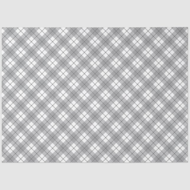 Papel De Seda Gray Gingham Tissue Paper (Anverso)
