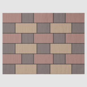 Papel De Seda Gray Peach Pink Ladrillo Wall