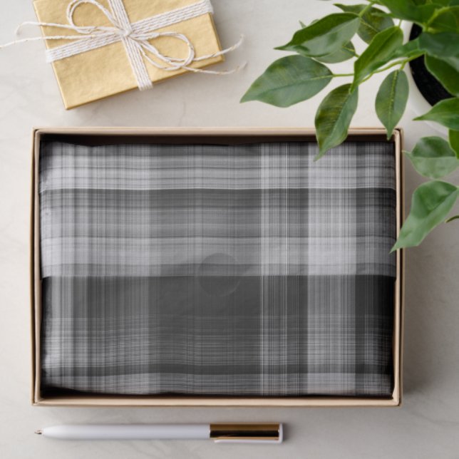 Papel De Seda Gray Plaid Tissue Paper (Regalo )