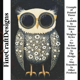 Papel De Seda Gray Whimsy Quirky y Graciosa Lechuza BU8 Descarga