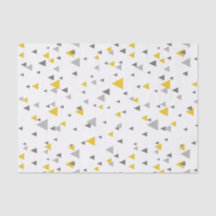 Grays & Yellow Random Triangles Patrón moderno