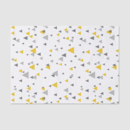 Papel De Seda Grays & Yellow Random Triangles Patrón moderno