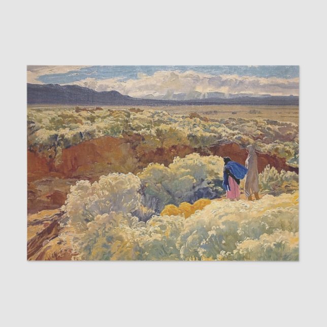 Papel De Seda “Greasewood and Sage” Arte Occidental por Walter U (Anverso)