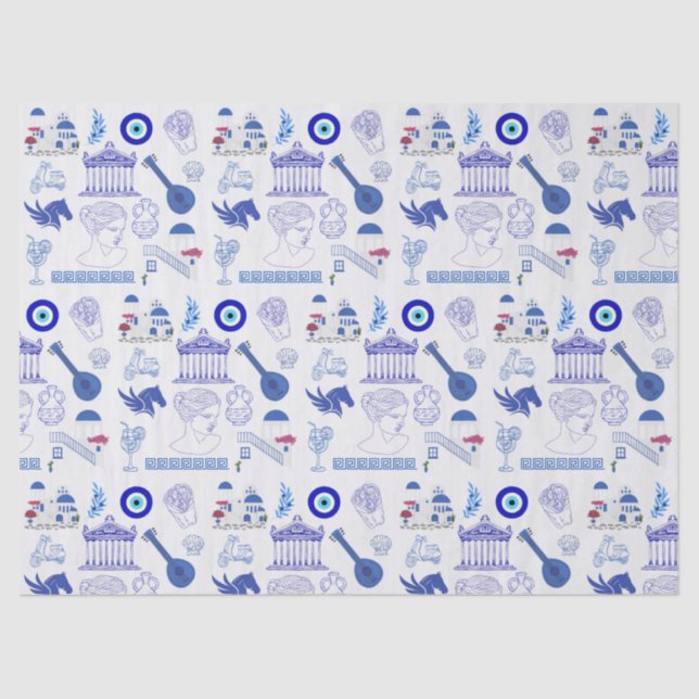 Papel De Seda Greece Blue and White (Anverso)
