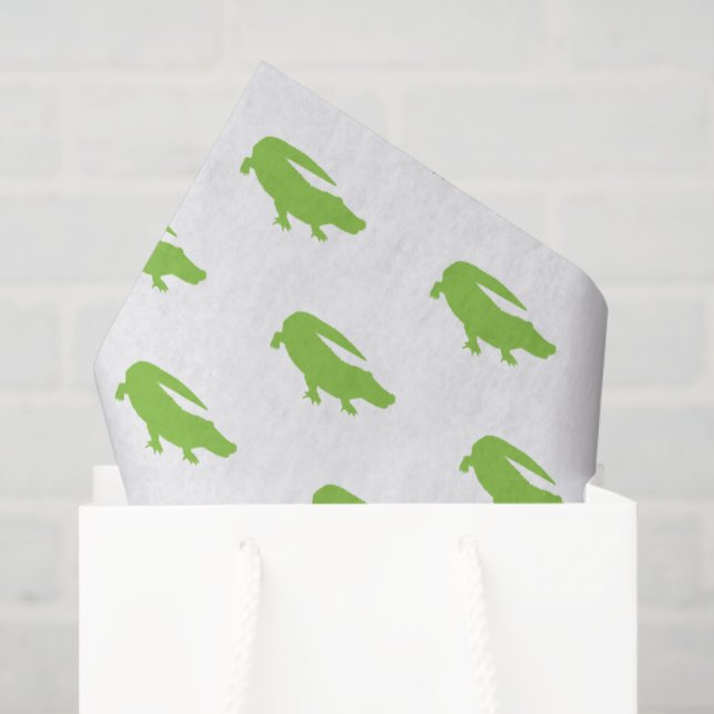 Papel De Seda Green Alligator Preppy Designer Southern Fun (Bolsa de regalo)