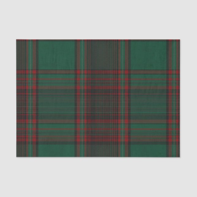 Papel De Seda Green and Red Plaid Holiday Tissue Paper (Anverso)