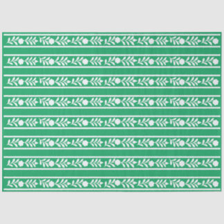 Papel De Seda Green Bone Inlay Floral Border Decoupage Paper